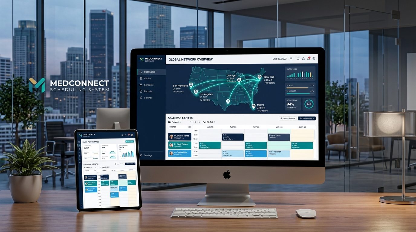 Multi-Location Appointment Scheduling Software Dashboard Across Regional Branches